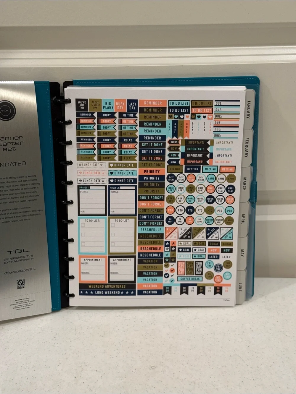 NEW TUL Leather Discbound Notebook Letter Size Planner Starter Set